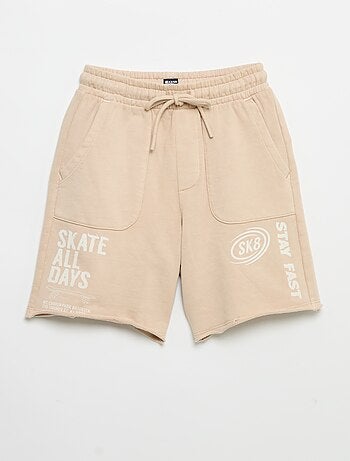 Short in felpa leggera stampata
