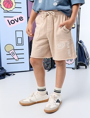 Short in felpa leggera stampata