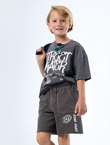 Short in felpa leggera stampata