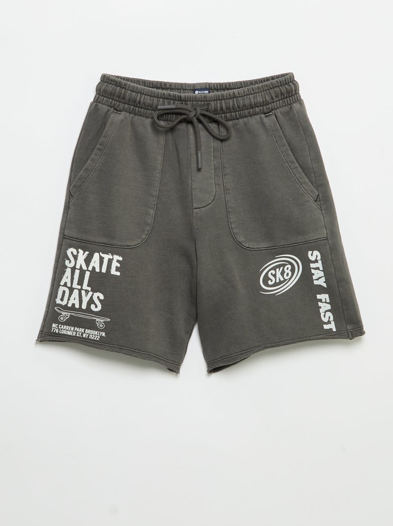 Short in felpa leggera stampata Grigio - Kiabi
