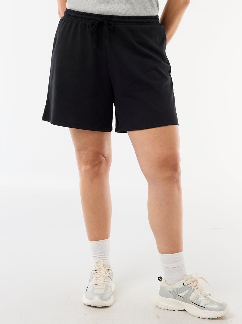 Short in felpa leggera tinta unita Nero - Kiabi