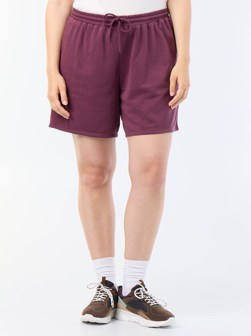Short in felpa leggera tinta unita Viola - Kiabi