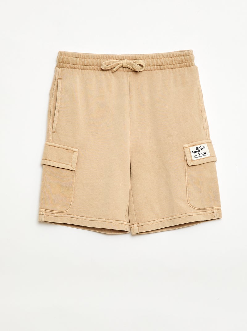 Short in felpa multitasche Beige - Kiabi