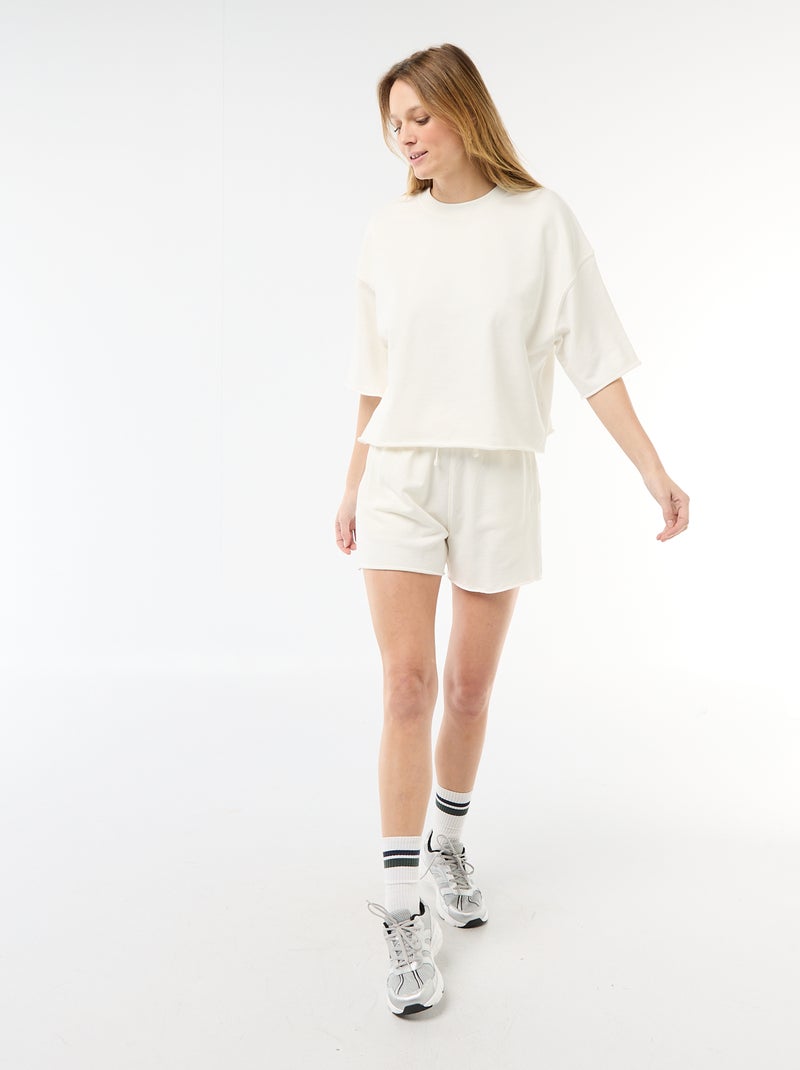 Short in French Terry tinta unita Bianco - Kiabi