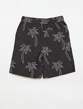 Short in garza di cotone con motivo ricamato