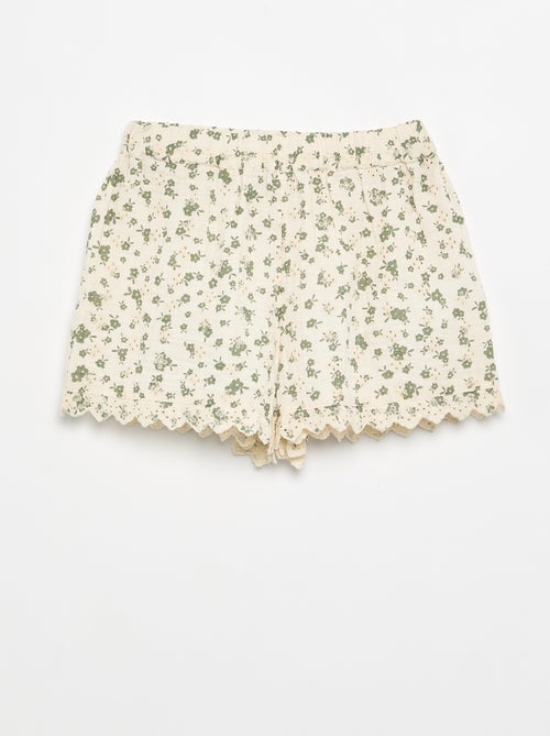 Short in garza di cotone con stampa floreale - Kiabi Short in garza di cotone con stampa floreale - Kiabi