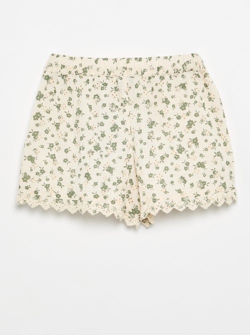 Short in garza di cotone con stampa floreale - Kiabi Short in garza di cotone con stampa floreale - Kiabi