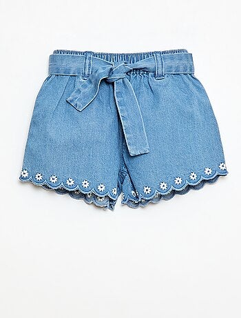 Short in jeans con cintura da annodare