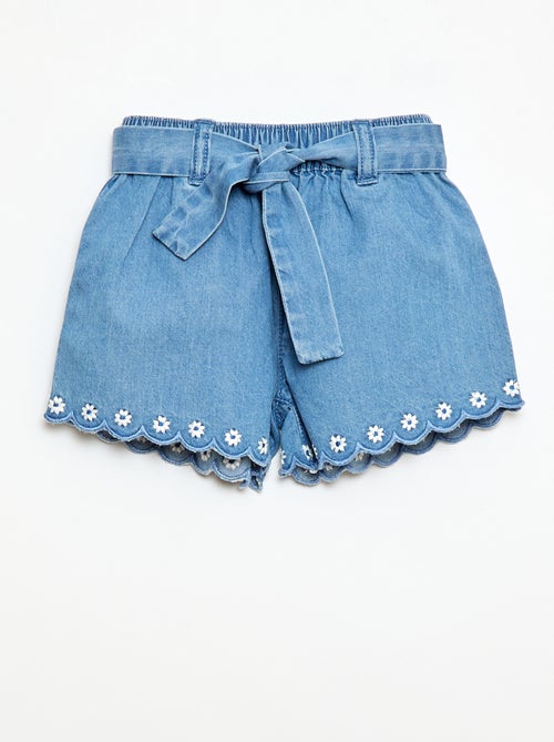 Short in jeans con cintura da annodare - Kiabi
