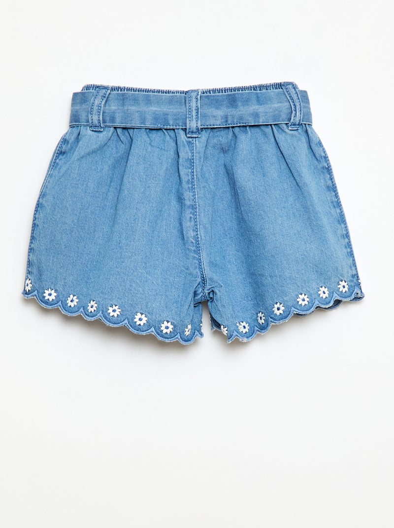 Short in jeans con cintura da annodare Blu - Kiabi