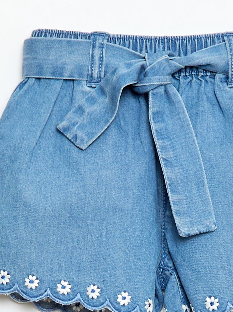 Short in jeans con cintura da annodare Blu - Kiabi