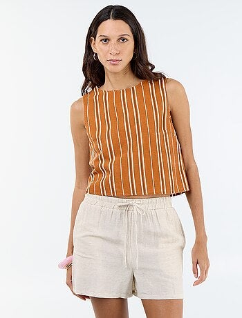 Short in lino misto