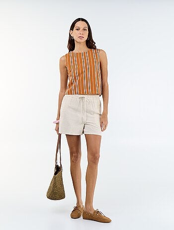 Short in lino misto