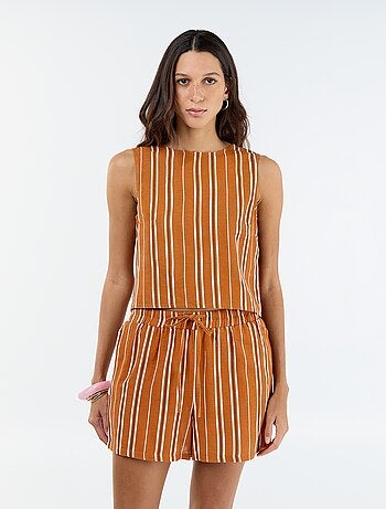 Short in lino misto