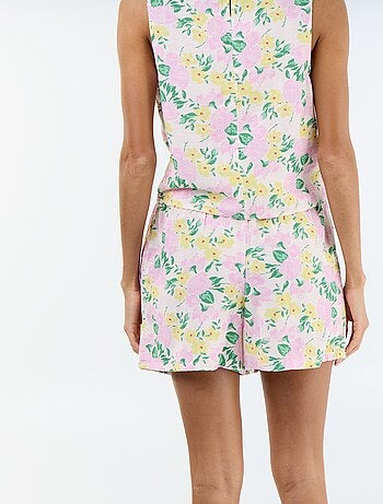 Short in lino misto