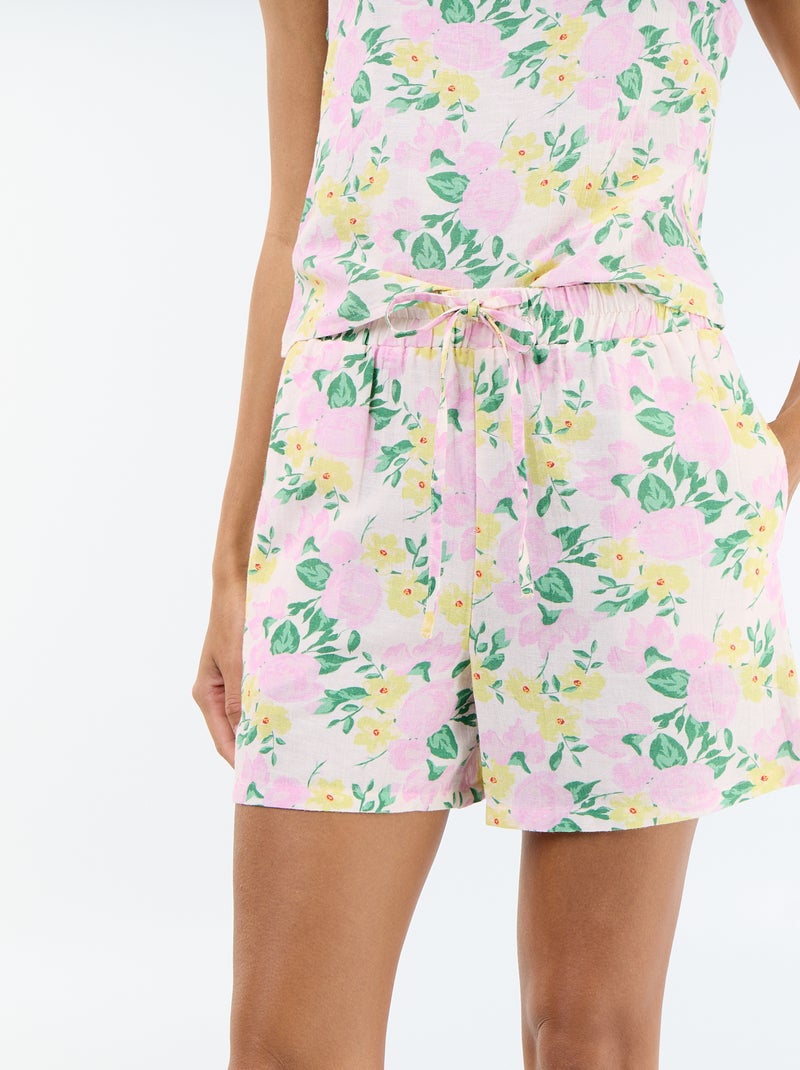 Short in lino misto Rosa - Kiabi