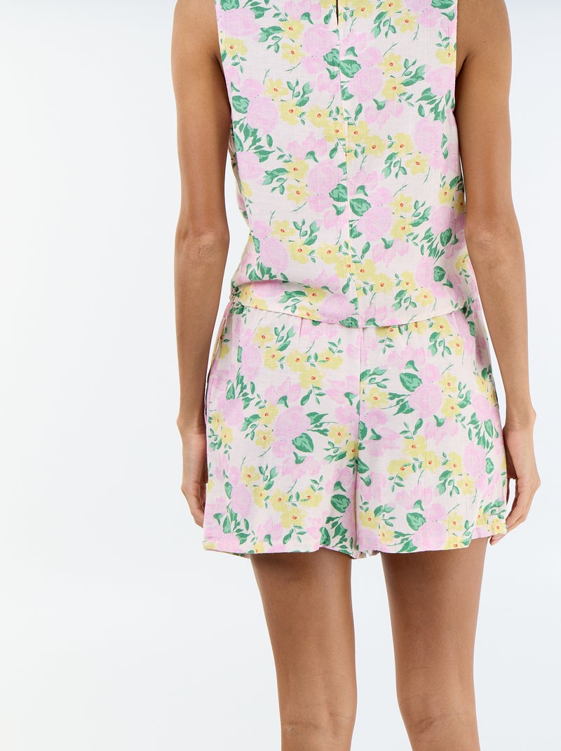 Short in lino misto Rosa - Kiabi