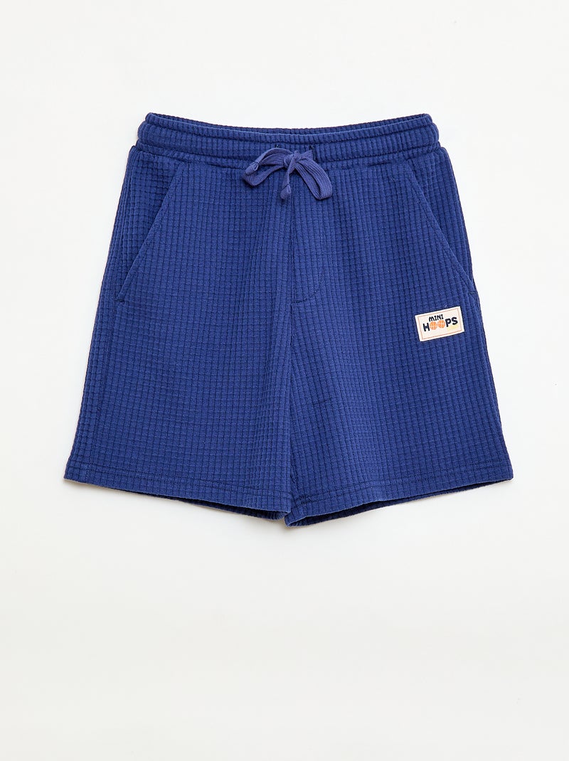 Short in maglia goffrata Blu - Kiabi