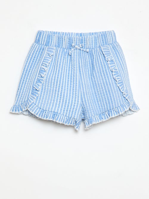 Short in maglia goffrata con volant - Kiabi