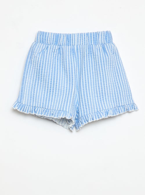 Short in maglia goffrata con volant - Kiabi