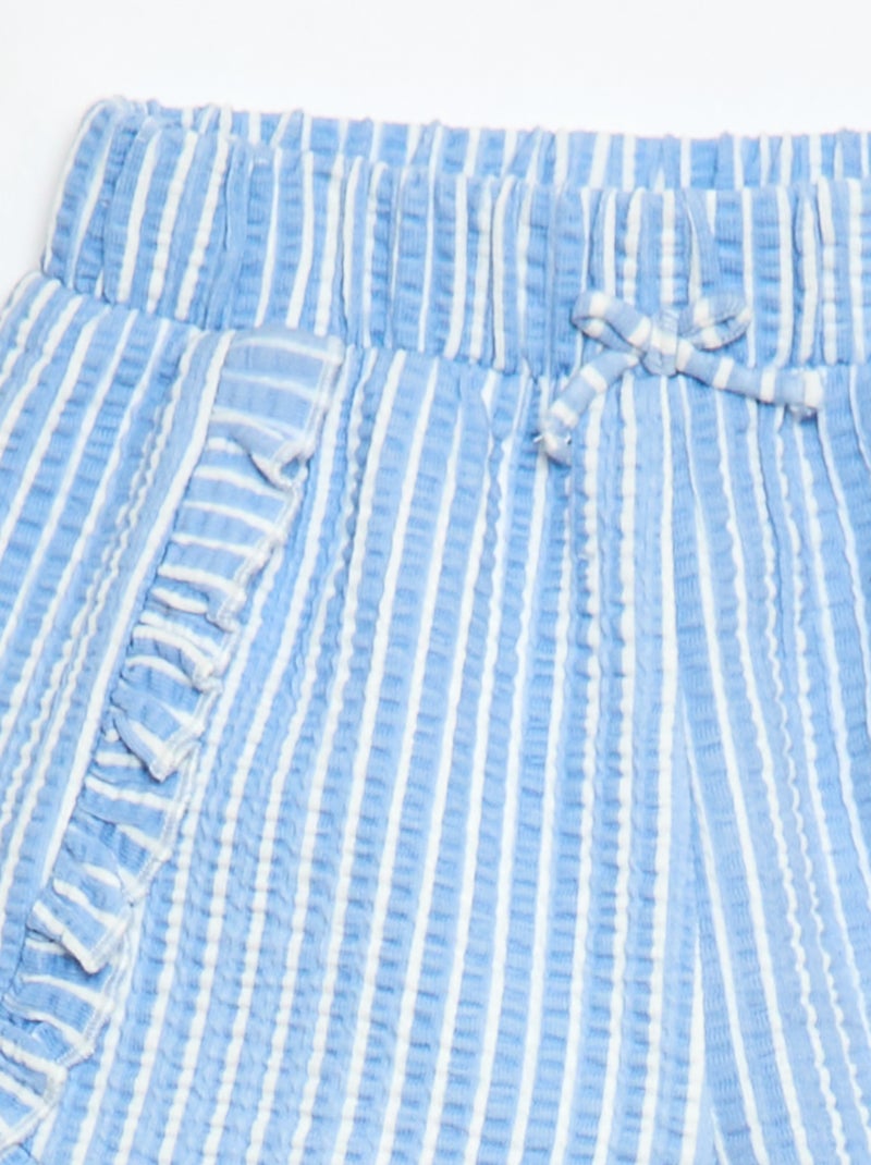 Short in maglia goffrata con volant Blu - Kiabi