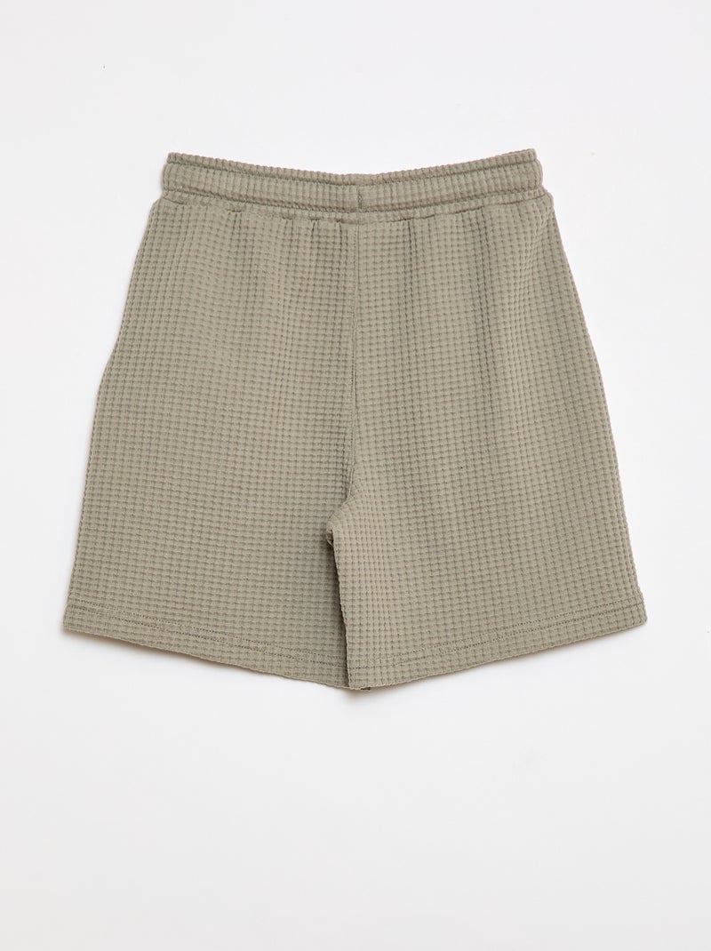 Short in maglia goffrata Verde - Kiabi
