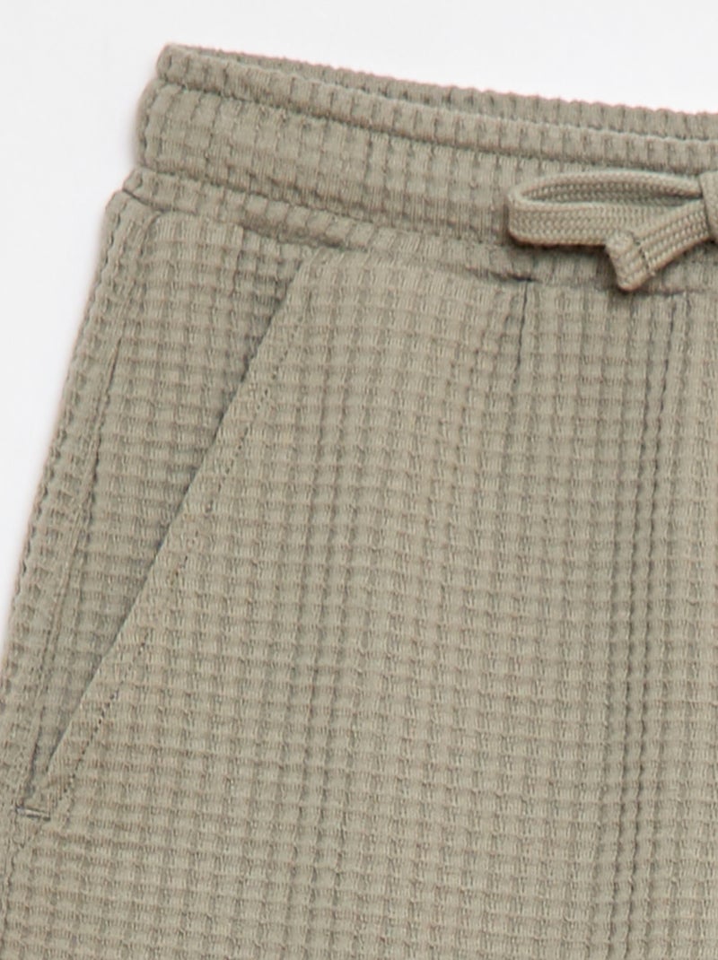 Short in maglia goffrata Verde - Kiabi