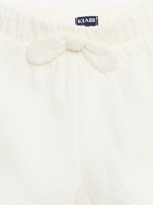 Short in maglia jacquard a tinta unita con fiocco decorativo - Kiabi