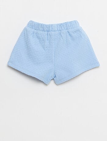 Short in maglia jacquard a tinta unita con fiocco decorativo