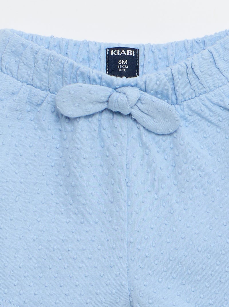 Short in maglia jacquard a tinta unita con fiocco decorativo Blu - Kiabi