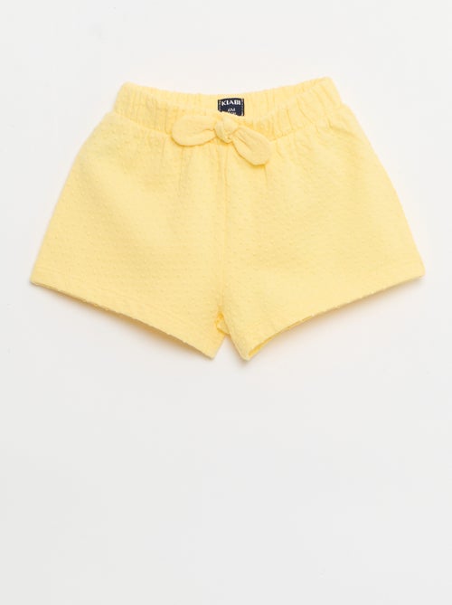 Short in maglia jacquard a tinta unita con fiocco decorativo - Kiabi