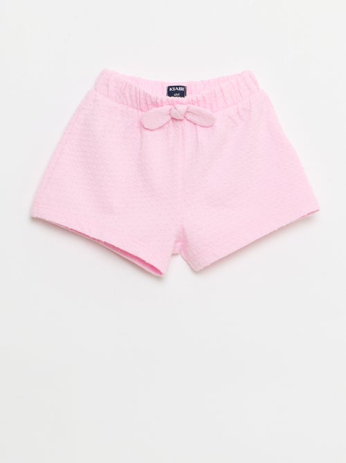 Short in maglia jacquard a tinta unita con fiocco decorativo - Kiabi