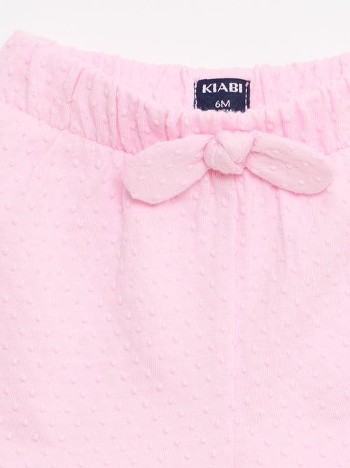 Short in maglia jacquard a tinta unita con fiocco decorativo - Kiabi
