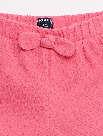 Short in maglia jacquard a tinta unita con fiocco decorativo