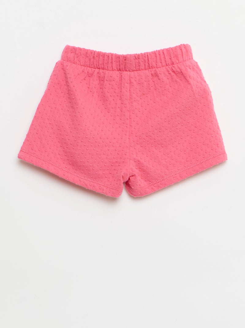 Short in maglia jacquard a tinta unita con fiocco decorativo Rosa - Kiabi