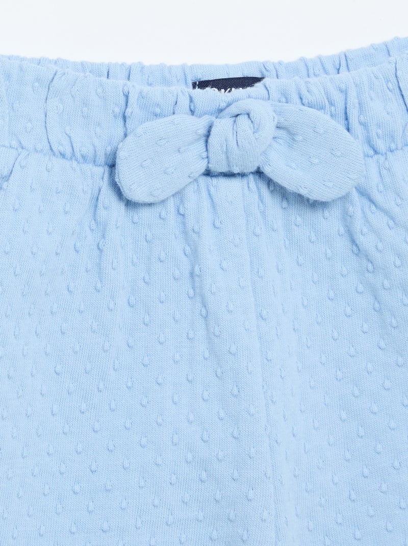 Short in maglia jacquard con fiocco Blu - Kiabi