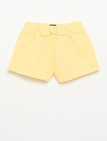 Short in maglia jacquard con fiocco