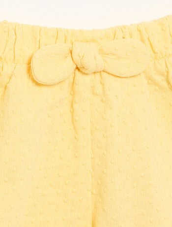 Short in maglia jacquard con fiocco