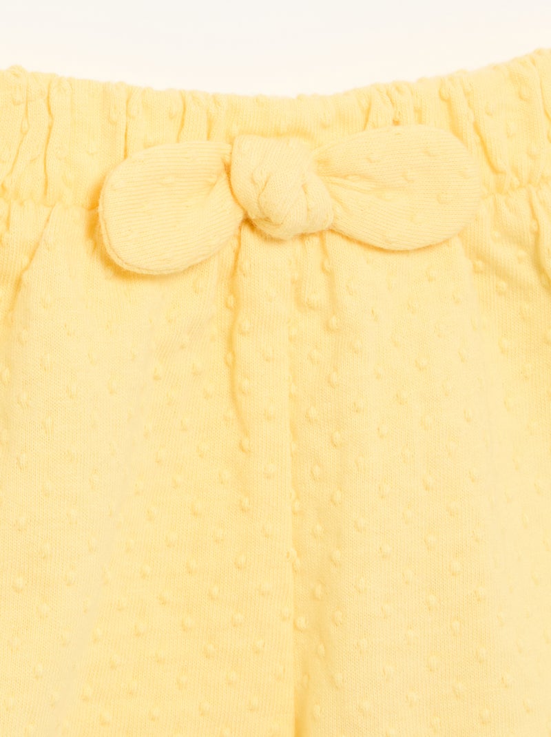 Short in maglia jacquard con fiocco Giallo - Kiabi