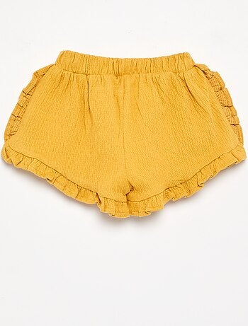 Short in maglia stropicciata tinta unita