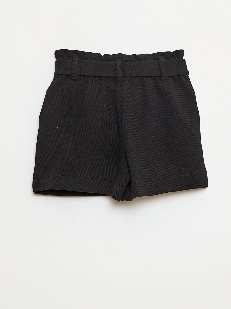 Short in milano con cintura Nero - Kiabi