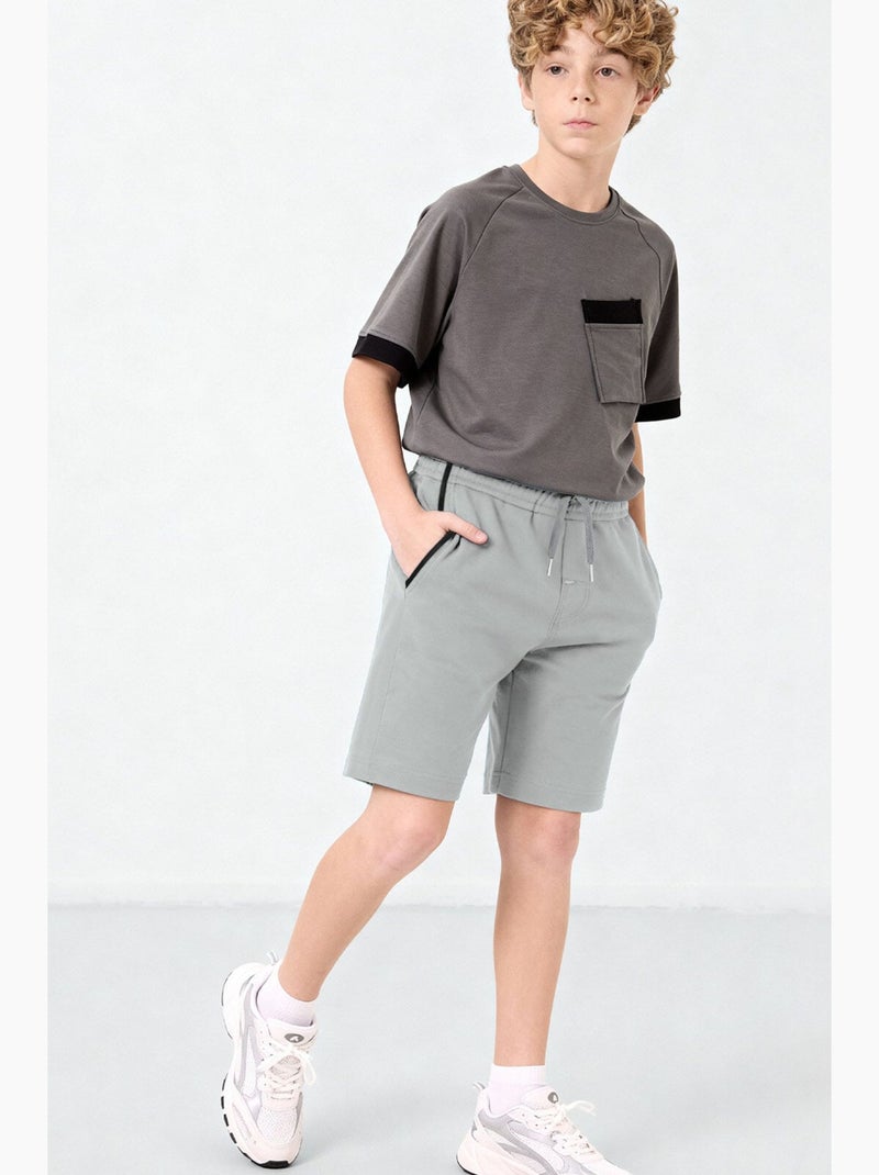 Short in misto cotone tommy Grigio chiaro - Kiabi