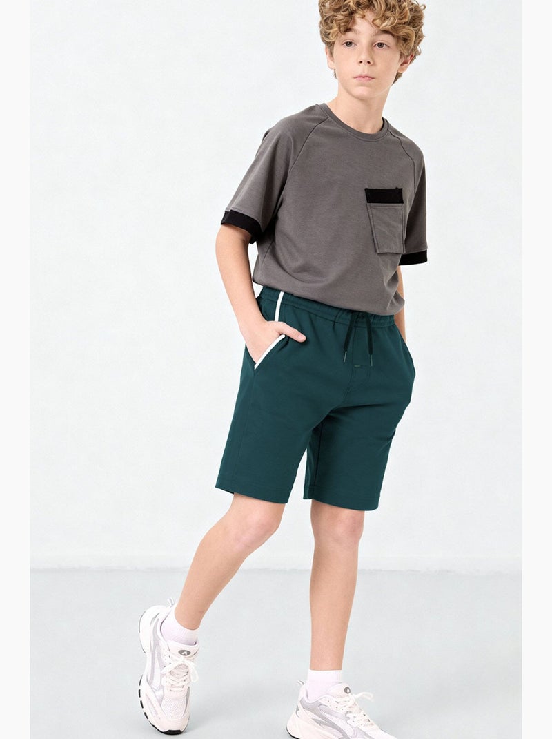 Short in misto cotone tommy Verde scuro - Kiabi