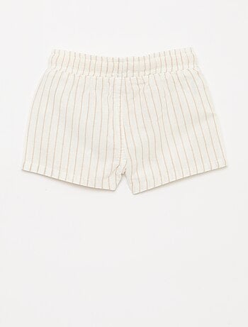Short in misto lino a righe