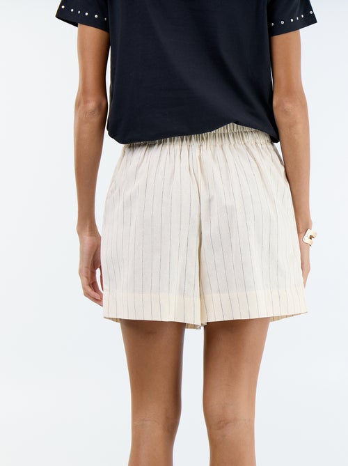 Short in misto lino tinta unita - Kiabi