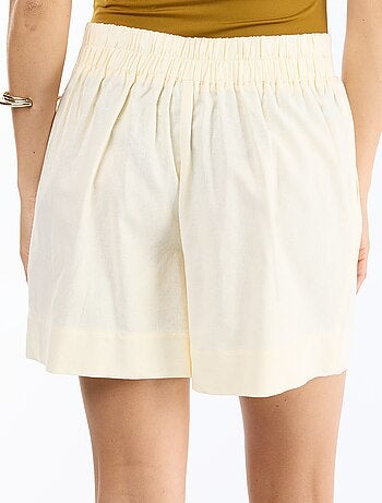 Short in misto lino tinta unita