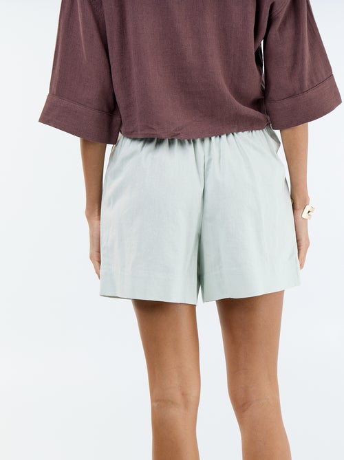 Short in misto lino tinta unita - Kiabi