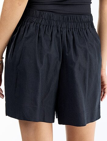 Short in misto lino tinta unita