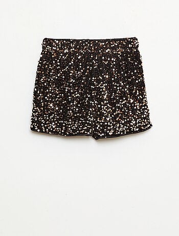 Short in paillettes tinta unita