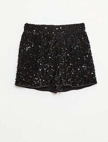 Short in paillettes tinta unita